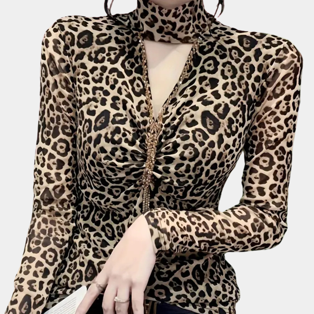 TEXANNA - Moderne Top med Leopardprint til Damer