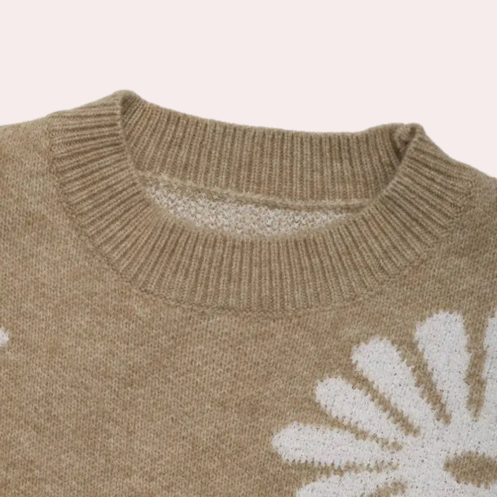 MARLEY - Trendy Blomsterstrik Sweater til Damer