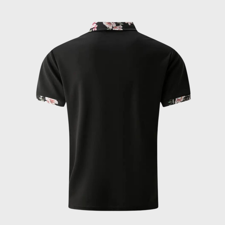 Poloshirt til mænd med blomsterprint