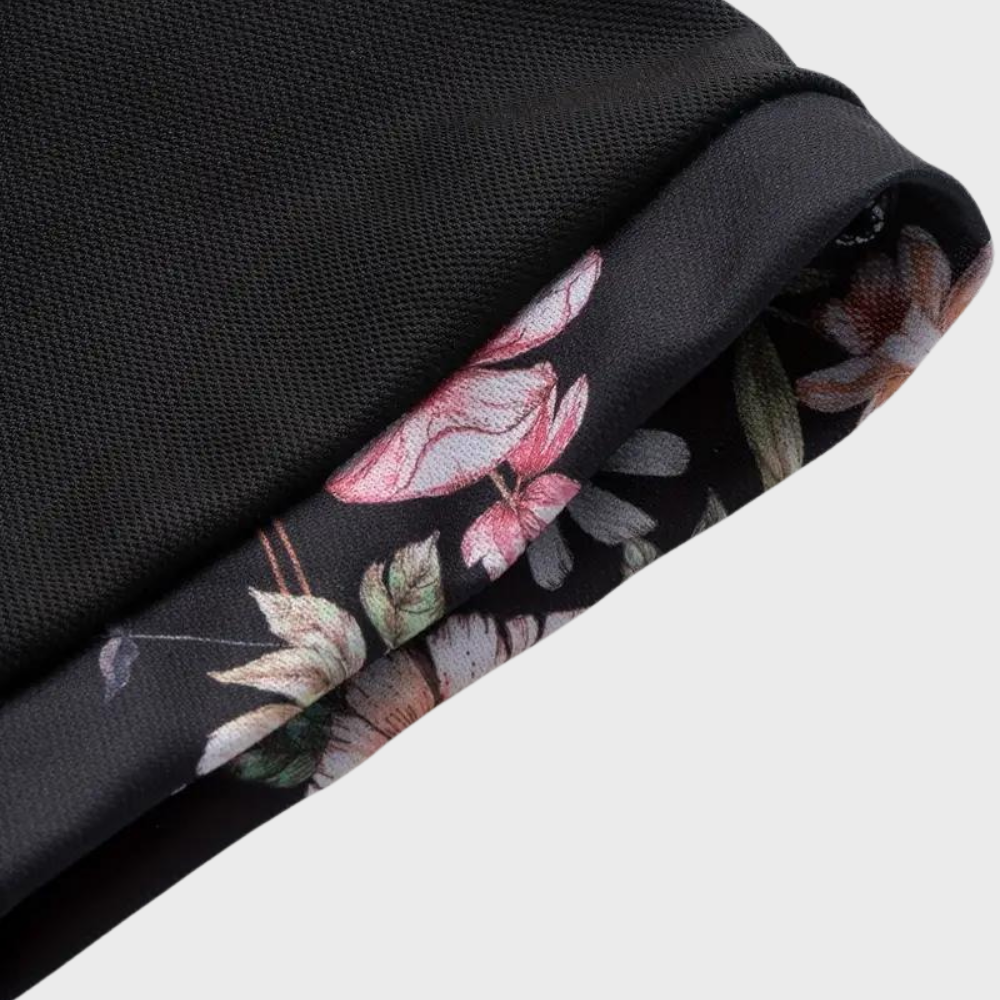 Poloshirt til mænd med blomsterprint