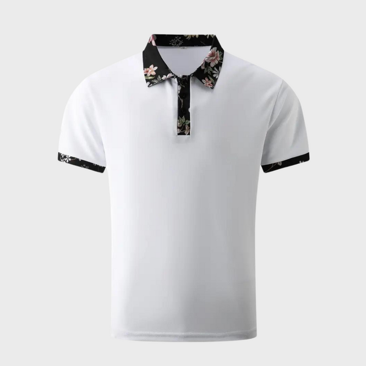 Poloshirt til mænd med blomsterprint