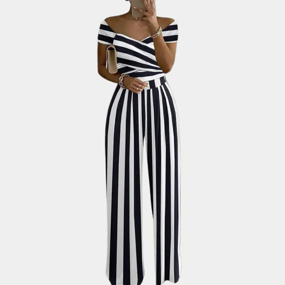 Stilfuld off-shoulder jumpsuit til kvinder