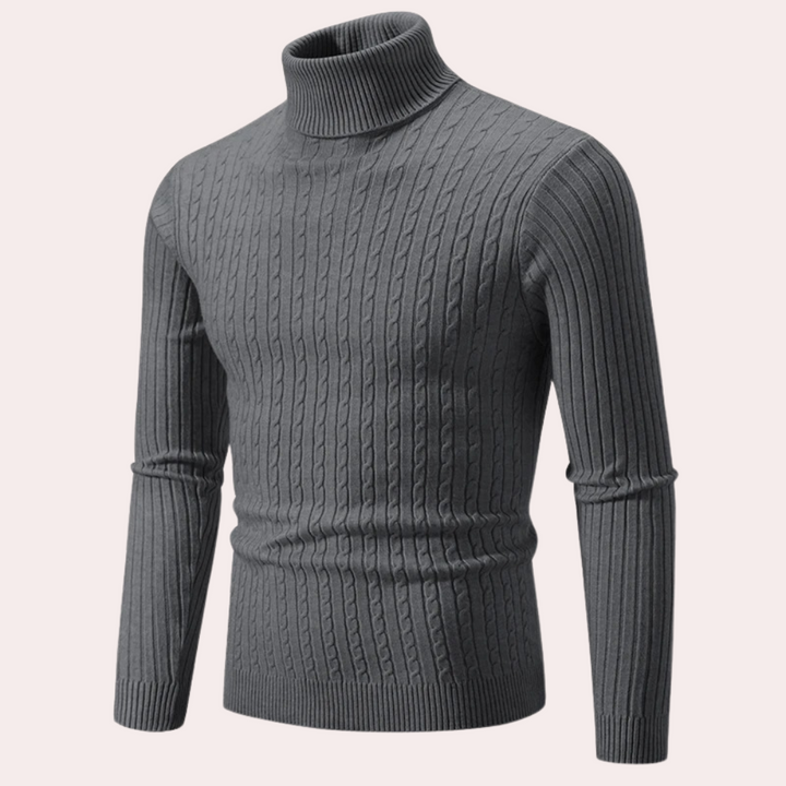 Komfortabel strikket herresweater