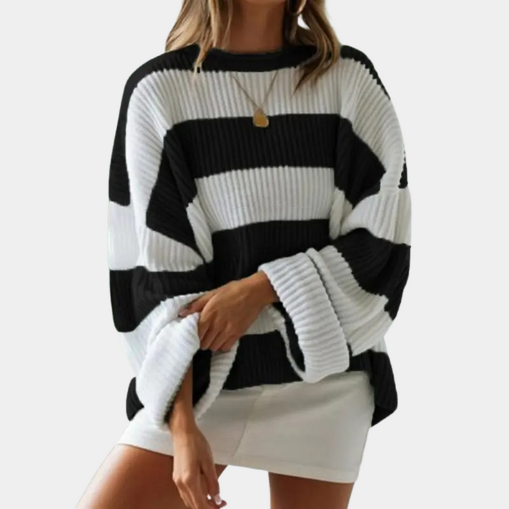 Mathilde - Oversized stribet sweater til kvinder