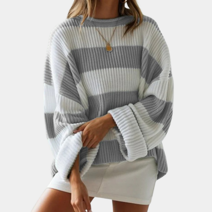 Mathilde - Oversized stribet sweater til kvinder