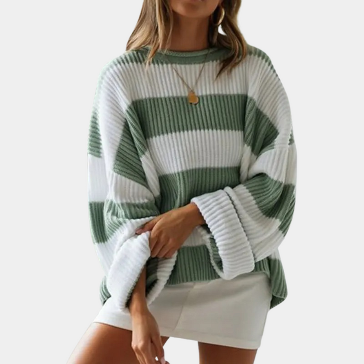 Mathilde - Oversized stribet sweater til kvinder