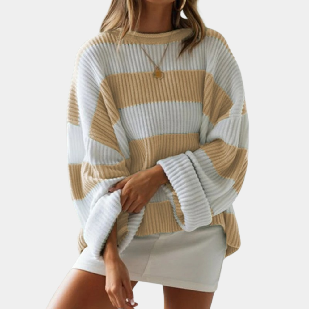 Mathilde - Oversized stribet sweater til kvinder