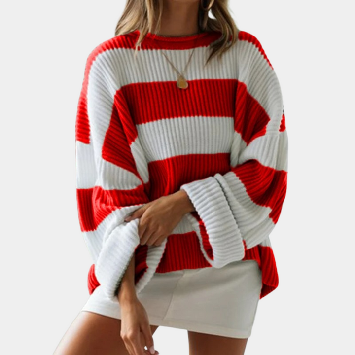 Mathilde - Oversized stribet sweater til kvinder