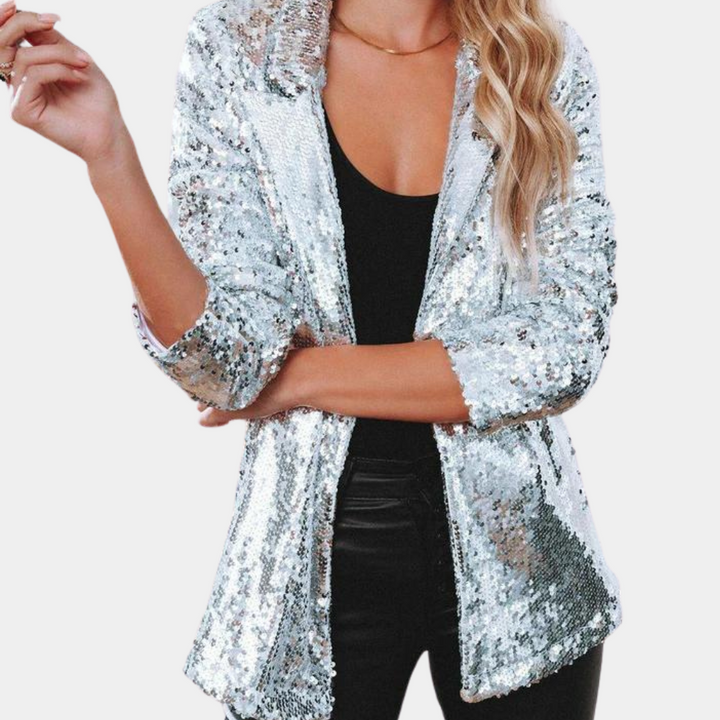 Chic glitterblazer til kvinder