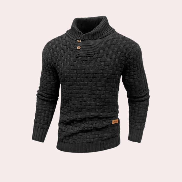 Stilfuld og strikket herresweater