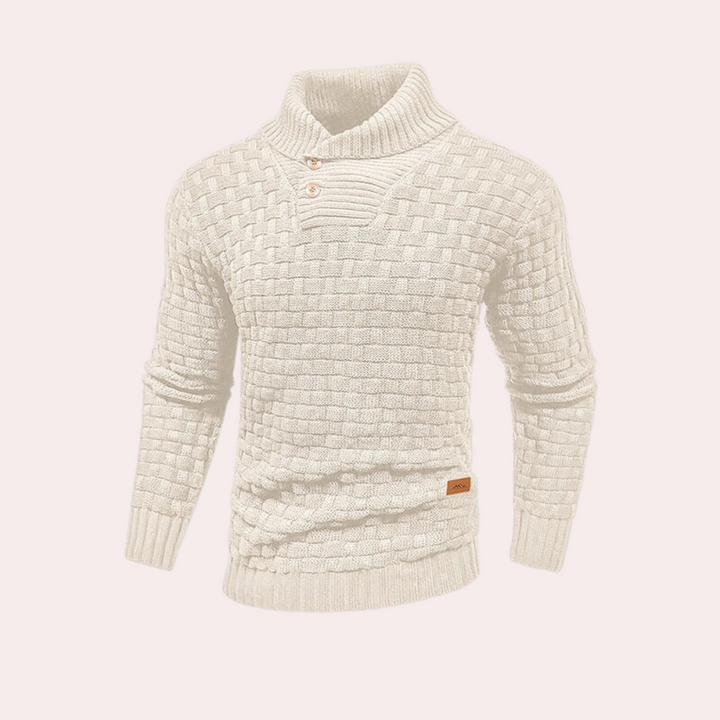 Stilfuld og strikket herresweater