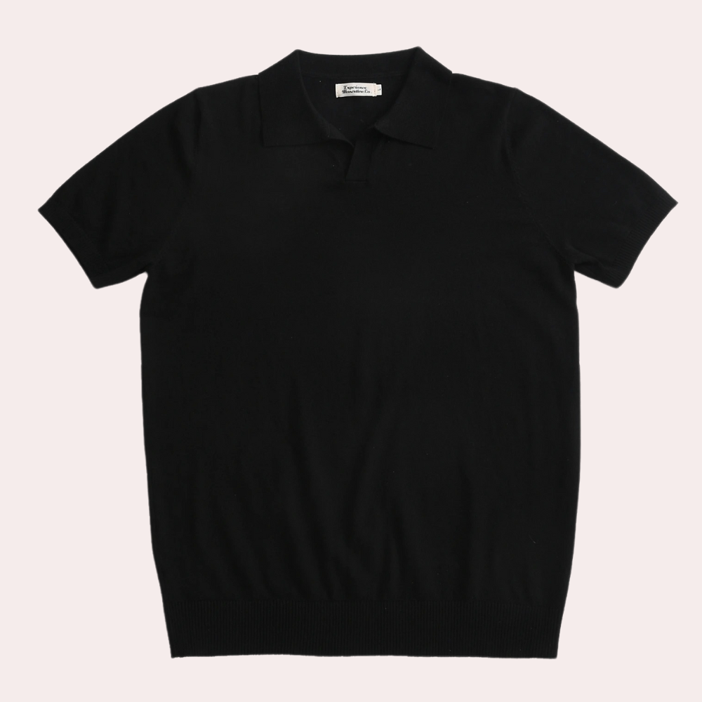 Klassisk strikket poloshirt til mænd