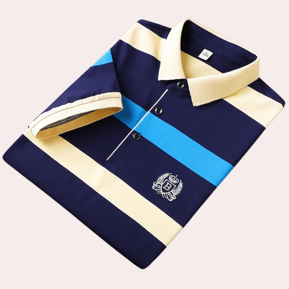 Klassisk stribet poloshirt til mænd