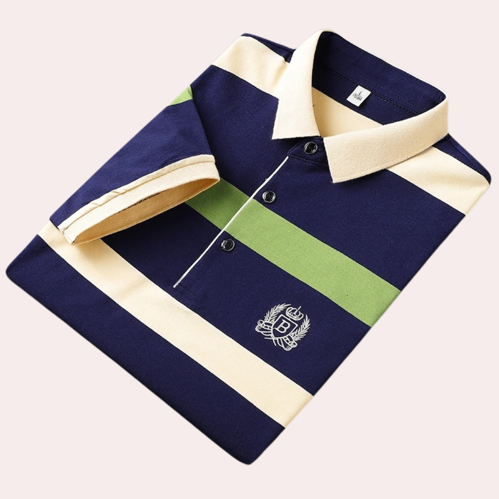 Klassisk stribet poloshirt til mænd