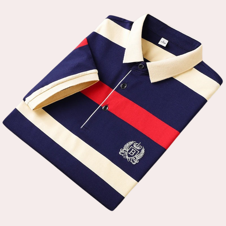 Klassisk stribet poloshirt til mænd