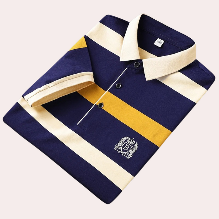 Klassisk stribet poloshirt til mænd