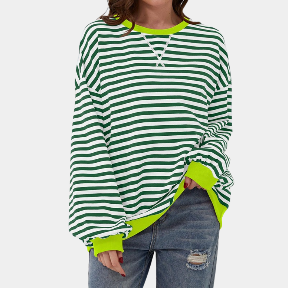 Gioia - Oversized og stribet sweater til kvinder