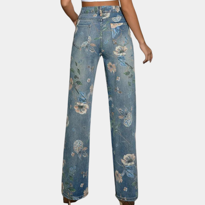 Blomstrede jeans til kvinder