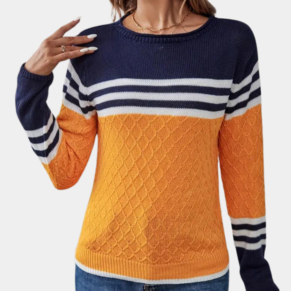 Trendy stribet sweater til kvinder