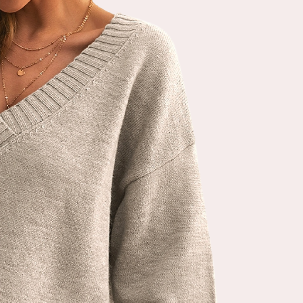 Elegant sweater med v-hals til kvinder