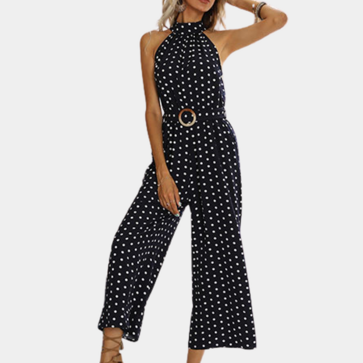 Elegant jumpsuit med halterneck til kvinder