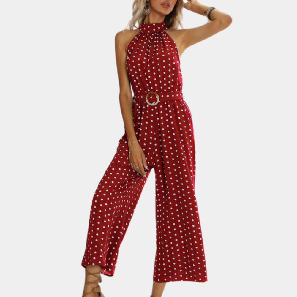 Elegant jumpsuit med halterneck til kvinder