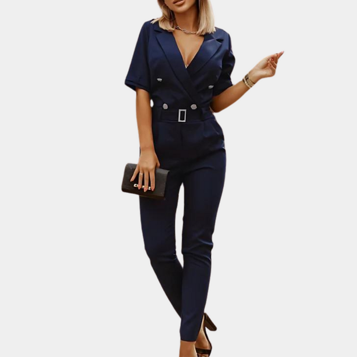 Elegant jumpsuit til kvinder med v-hals