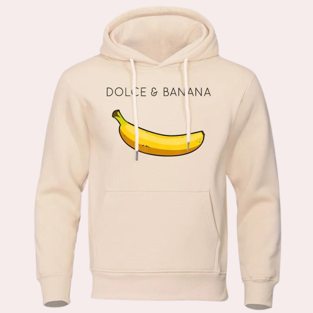 Hættetrøje til mænd med bananprint