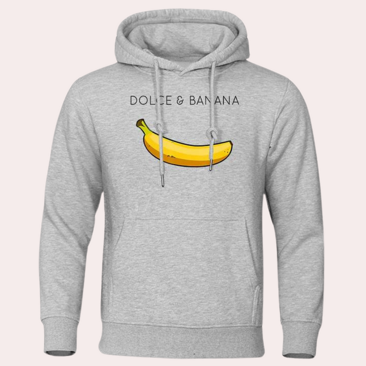 Hættetrøje til mænd med bananprint