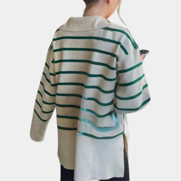 Merczi - Oversized stribet sweater til kvinder