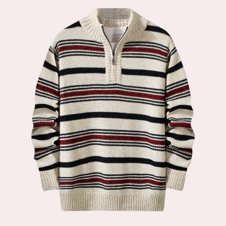 Klassisk stribet herresweater