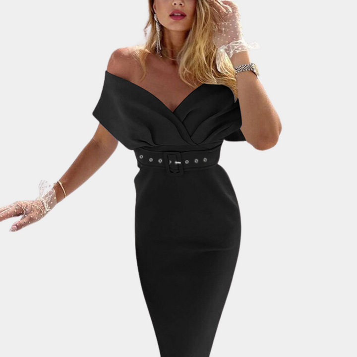 Elegant off-shoulder aftenkjole til kvinder