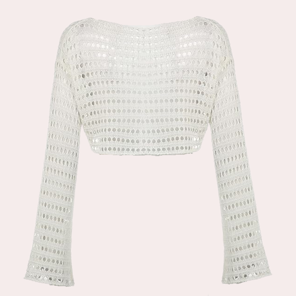 Moderne strikket crop top til kvinder