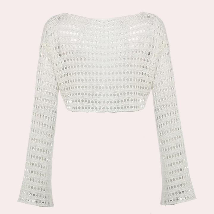 Moderne strikket crop top til kvinder