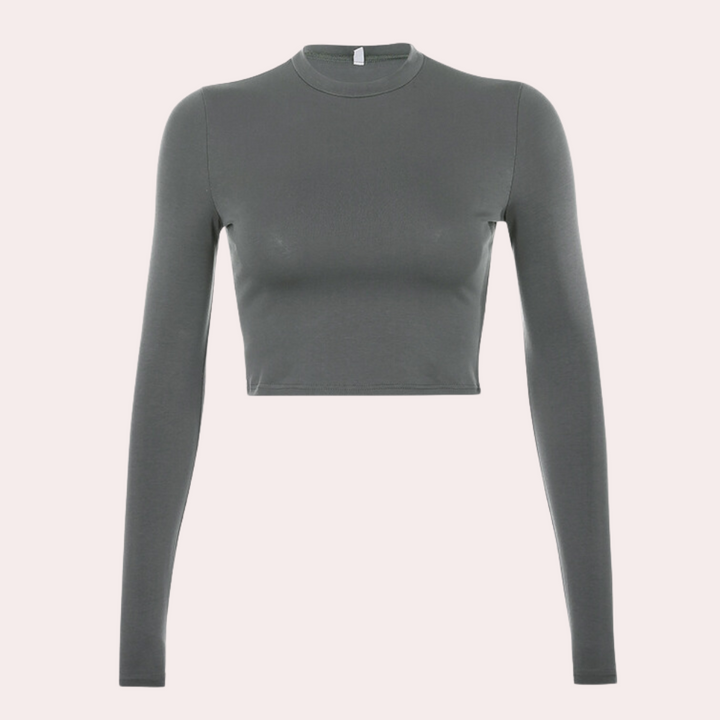 Langærmet crop top til kvinder