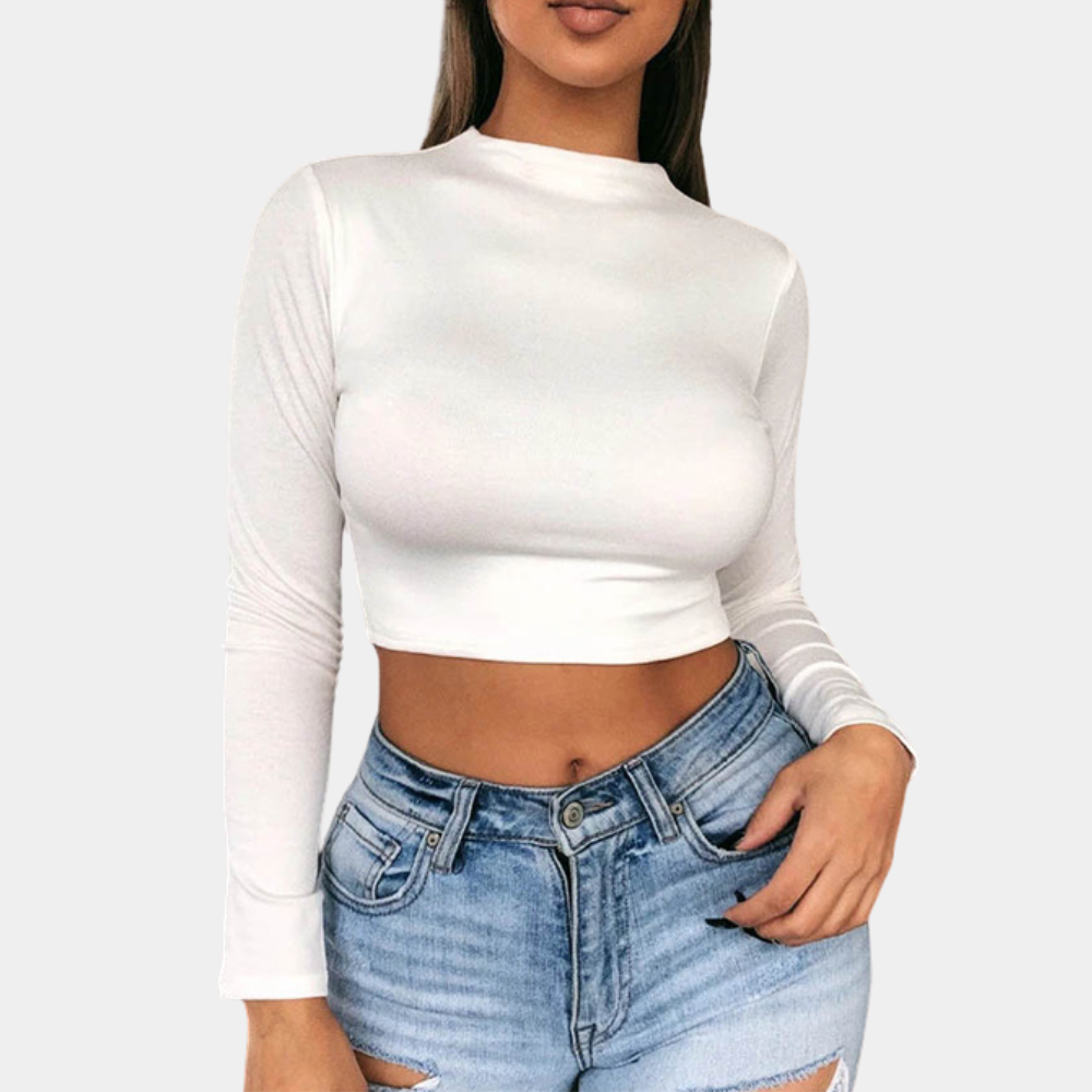 Langærmet crop top til kvinder