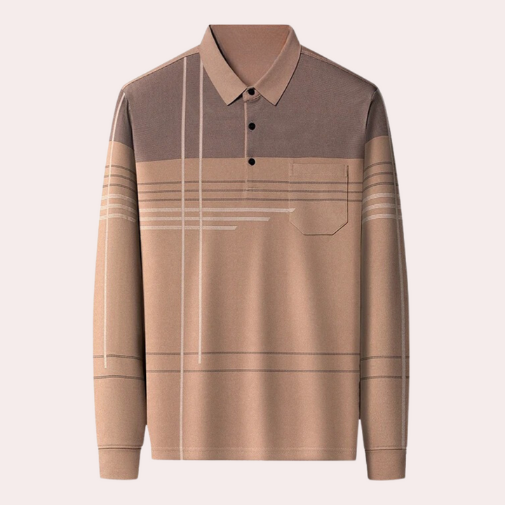 Fedor - Elegant Langærmet Poloshirt til Mænd