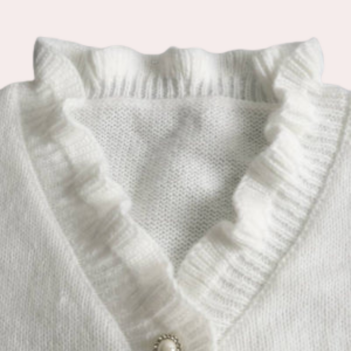 Marianna - Moderne V-Hals Sweater med Subtile Knapper