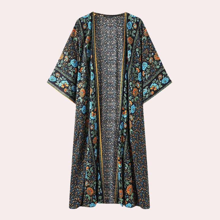 Courtney - Floralt Boho Chic Langærmet Cardigan