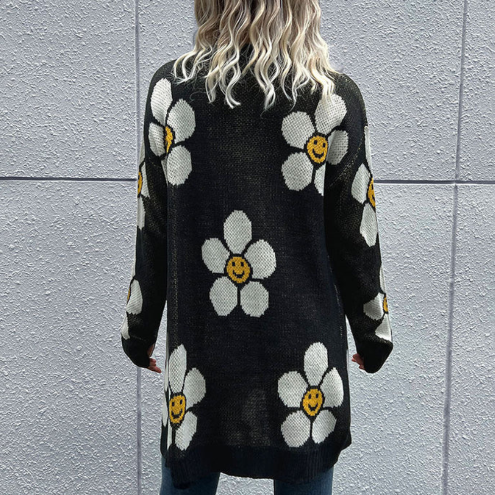 Lucine - Glade Blomster Cardigan til kvinder