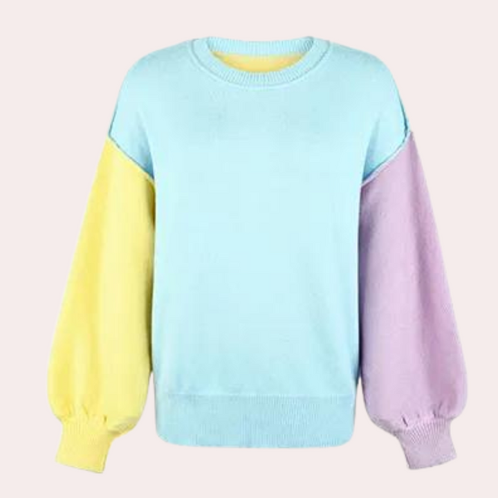 Alejandra - Farverig Color Block Sweater til Kvinder