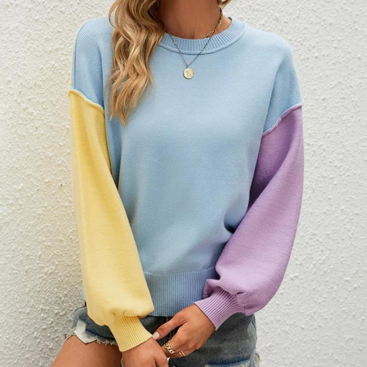 Alejandra - Farverig Color Block Sweater til Kvinder