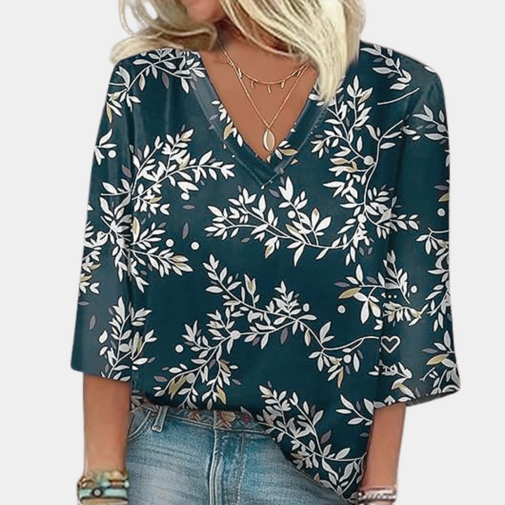 Thais - Vintage blomstret bluse til kvinder