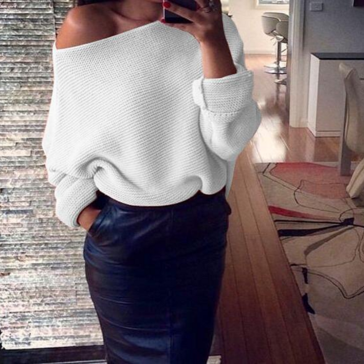 Mirka - Stilfuld off shoulder-sweater til kvinder