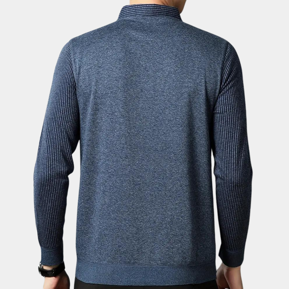 Morten - Stilfuld skjortesweater til mænd med krave