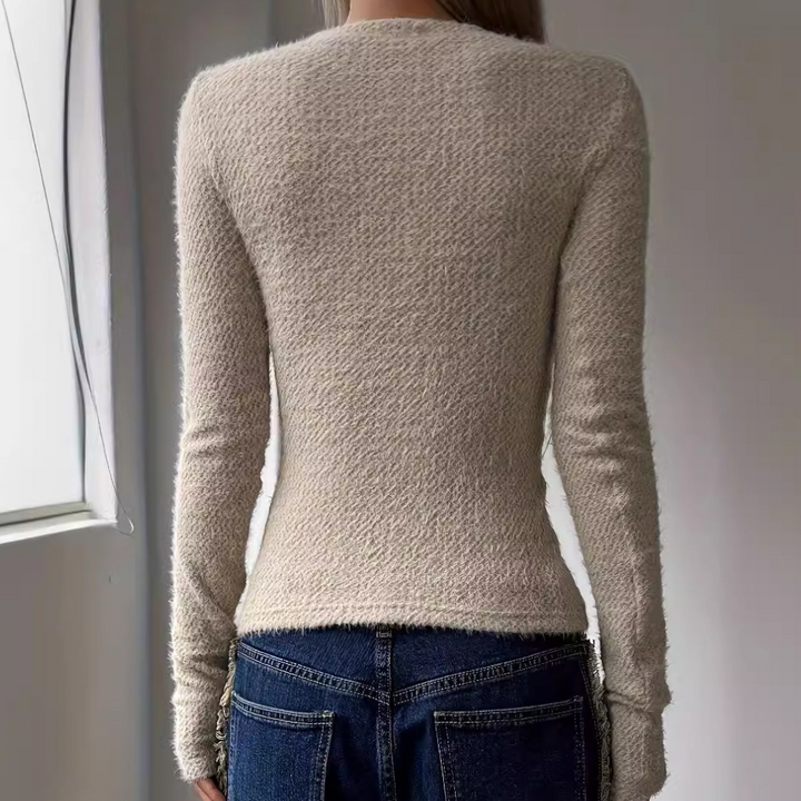 Nerea - Minimalistisk og Varm Striksweater til Kvinder