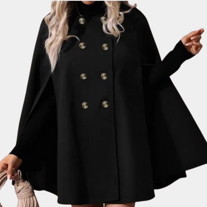 Corinne - Elegant dobbeltradet cape coat til kvinder