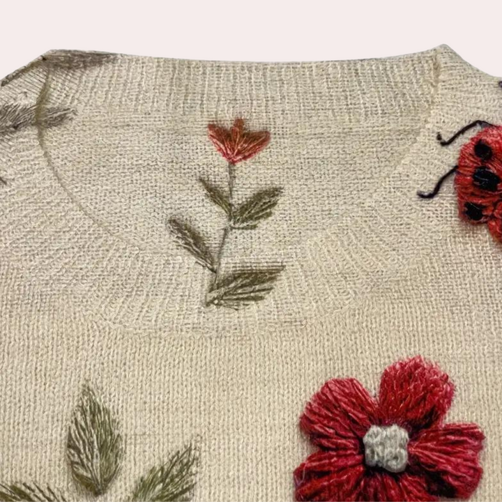 Amira - Stilfuld sweater til kvinder med blomsterdesign