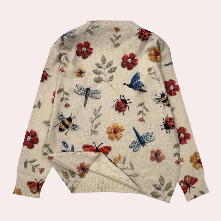 Amira - Stilfuld sweater til kvinder med blomsterdesign