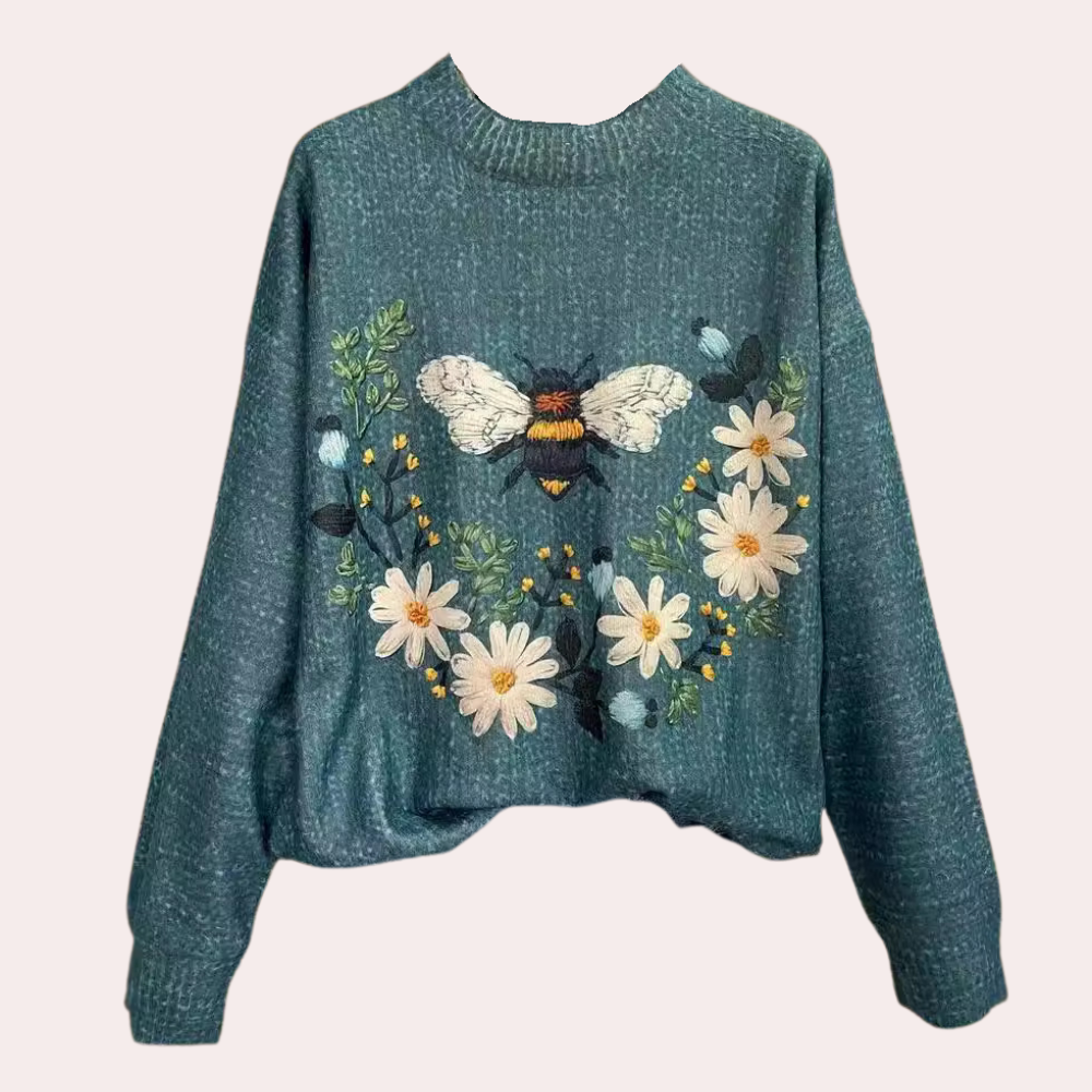 Amira - Stilfuld sweater til kvinder med blomsterdesign